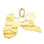 18K COLGANTE ISLA GUADALUPE ORO AMARILLO 17 X 24 MM