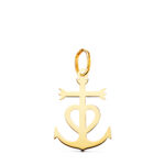 18K CRUZ DE LA CAMARGA ORO AMARILLO EN BRILLO, 17 X 12 MM