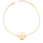 18K PULSERA ORO AMARILLO LAUBURU 14MM CADENA TALLADA, LARGO: 17+3 CM