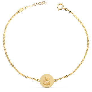 18K PULSERA ORO AMARILLO ESCAPULARIO ORO AMARILLO 12 MM, LARGO: 18 2 CM