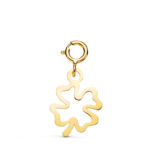 18K COLGANTE ORO AMARILLO TREBOL 13 X 10 MM CON REASA DE 4,5 MM