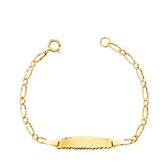 18K ESCLAVA ORO AMARILLO CARTIER 1X1 ESLABON CON TEXTURA, ANCHO: 1,5MM, PLACA CHAPA: 19X4MM, LARGO 12CM