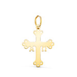 18K COLGANTE ORO AMARILLO CRUZ DE COVADONGA SILUETA EN BRILLO, 22 X 16 MM