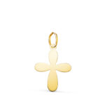 18K COLGANTE ORO AMARILLO CRUZ DEL BAUTISMO SILUETA EN BRILLO, 18 X 13 MM