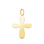 18K COLGANTE ORO AMARILLO CRUZ DEL BAUTISMO SILUETA EN BRILLO, 22 X 17 MM