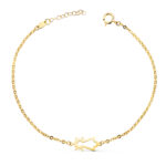 18K PULSERA ORO AMARILLO SILUETA VIRGEN PILAR 15X6 MM, LARGO: 17-3 CM
