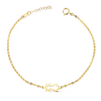 18K PULSERA ORO AMARILLO SILUETA VIRGEN PILAR 15X6 MM, LARGO: 17-3 CM