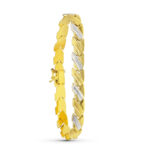 18K PULSERA ORO BICOLOR ESTAMPACION