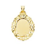 18K PLACA CHAPA ORO AMARILLO CERCO CALADO 40X30 MM