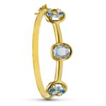 18K PULSERA ORO AMARILLO RIGIDA PIEDRAS COLOR