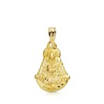 18K MEDALLA ORO AMARILLO VIRGEN DEL ROCIO SILUETA 20X15 MM TALLADA