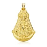 18K MEDALLA ORO AMARILLO VIRGEN DEL ROCIO SILUETA 40X30 MM TALLADA