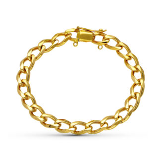 18K PULSERA ORO AMARILLO BARBADA MACIZA CABALLERO