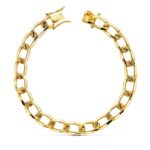 18K PULSERA ORO AMARILLO BARBADA MACIZA 8 MM 22CM