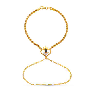 18K PULSERA ORO AMARILLO INDIA ZAFIRO CORAZON