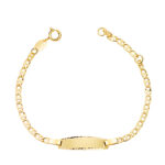 18K ESCLAVA ORO AMARILLO ANCLA 12,5 2 CM PLACA CHAPA TALLADA 19X5 MM