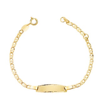 18K ESCLAVA ORO AMARILLO ANCLA 12,5 2 CM PLACA CHAPA TALLADA 19X5 MM