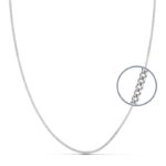 18K CADENA MACIZA ORO BLANCO BARBADA 1 MM 40CM