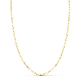 18K CADENA ORO AMARILLO BARBADA MACIZA LARGO 60CM ANCHO 1,5 MM