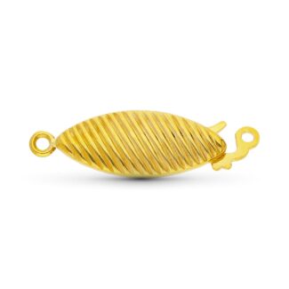 18K FORNITURA CIERRE BROCHE DE GARGANTILLA ORO AMARILLO GALLONEADO, 17X7 MM