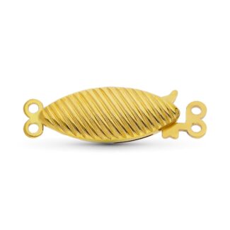 18K FORNITURA CIERRE BROCHE DE GARGANTILLA ORO AMARILLO GALLONEADO, 17X7 MM
