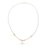 18K GARGANTILLA ORO AMARILLO PERLA CONCHA NATURAL Y PERLA ROSA