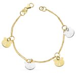 18K PULSERA BICOLOR OSO S 19,5 CM