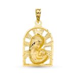 18K MEDALLA ORO AMARILLO VIRGEN MADRE 23X15 MM
