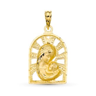 18K MEDALLA ORO AMARILLO VIRGEN MADRE 23X15 MM