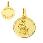 18K HOROSCOPO ORO AMARILLO ACUARIO 20 MM
