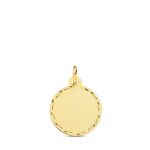 9K DISCO ORO AMARILLO LISO MATIZADO CON BORDE TALLADO 18 MM