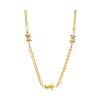 18K GARGANTILLA ORO TRICOLOR MALLA Y ESTRELLAS