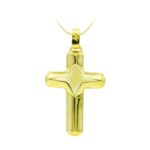 18K CRUZ ORO AMARILLO HUECA LISA 37X24 MM