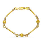 18K PULSERA ORO AMARILLO BARRA Y BOLAS