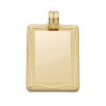 18K PLACA CHAPA ORO AMARILLO MARCO, 28X20 MM