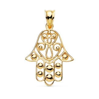 18K COLGANTE ORO AMARILLO MANO FATIMA 27X23 MM