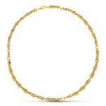 18K GARGANTILLA COLLAR ORO AMARILLO ESLABONES HUECO, 43 CM
