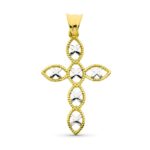 18K CRUZ ORO BICOLOR 36X23 MM