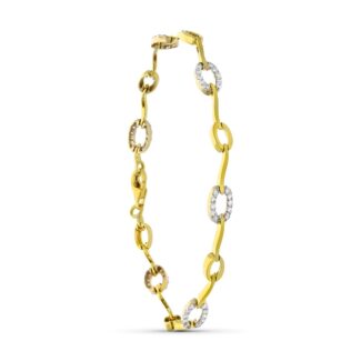 18K PULSERA ORO BICOLOR CIRCONITAS