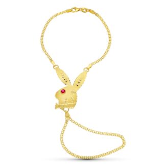 18K PULSERA ORO AMARILLO CONEJO MEDIANO,