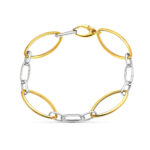 18K PULSERA ORO BICOLOR ESLABONES