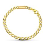 18K PULSERA ORO TRICOLOR MACIZA CABALLERO