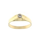 18K SOLITARIO PEQUEÑO ORO AMARILLO CIRCONITA, ANCHO: 4 MM