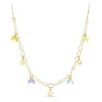 18K GARGANTILLA ORO AMARILLO PIEDRAS COLOR