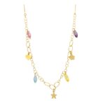 18K GARGANTILLA ORO AMARILLO PIEDRAS COLOR