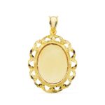 18K PLACA CHAPA CERCO ORO AMARILLO OVAL 32X25 MM