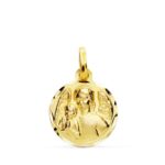 18K MEDALLA ORO AMARILLO ANGEL DE LA GUARDA 14 MM