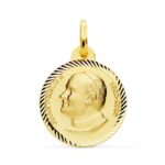 18K MEDALLA ORO AMARILLO SAN JUAN PABLO II 20 MM TALLA HELICE