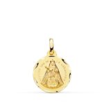 18K MEDALLA ORO AMARILLO NUESTRA SEÑORA DE LA CANDELARIA TALLADA 16 MM