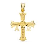 18K CRUZ ORO AMARILLO DE COVADONGA MEDIANA 31X24 MM